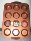 011172483430 Nordic Ware Copper Nonstick Muffin Pan Silicone Grips