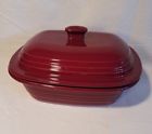 011206 Pampered Chef Stoneware Cranberry Deep Covered Baker Dutch Oven Roaster