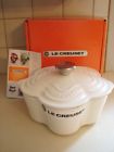 024147261360 Le Creuset Cast Iron Flower Cocotte Blanc Shiny