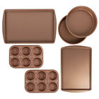 072867010096 Bakereze Piece Copper Nonstick Bakeware Set Muffin Pans