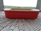 10-17 Le Creuset Stoneware Rectangular Dish Inch Cerise Cherry Red Nwot