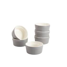 10 Strawberry Street 017794506199 Roma Ramekin Set Of 6 4 Oz Gray