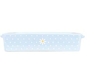 10 Strawberry Street 017794541039 Daisy Polka Dot Rectangular Baker Blue