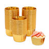 100 Pcs Gold Foil Cupcake Baking Cup Disposable Ramekins Muffin Liners 2.75x1.5inch