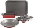 104423.04 Sunbeam Gibson Confection Collection Steel Bakeware Set Red 085081276049