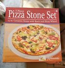 1066-29171 Kitchenworks Pizza Stone Large With Rack And Cutter Piece Set