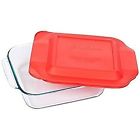 1107105  Pyrex Inch Square Baking Dish With Red Lid 071160073210