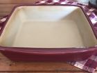 110804 Pampered Chef Family Heritage Stoneware Cranberry Red Baking Dish