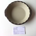1447 Pampered Chef Deep Dish Pie Plate Brown Scalloped Edges Stoneware
