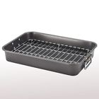 1529986 Oven Safe Roasting Pan Flat Rack Gray Steel 789971529986