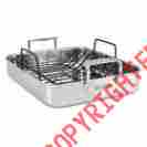 4013-5016 16-inch Viking 3-ply Stainless Steel Roaster With Rack 840595101658