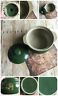 1605 Western Stoneware Vintage Mid Century Creamettes Girl Casserole Green