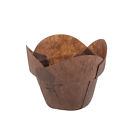 160x50 Novacart Round Tip Step Tulip Brown Paper Baking Cup 2 Bottom X 2-7 8