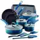 17626 Rachael Ray Marine Blue Hard Enamel Nonstick 14 Piece Cookware Set
