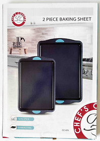 2 Piece Steel Baking Sheet Nonstick Cooking Pan Set Kitchen Cook Roast Bake