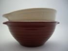 21.60 Emile Henry France Set Of Bowls Brick Red Off White