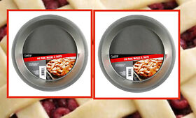 567890 2x Cooking Concepts Pie Pan Heavyweight Steel Even Heating Lot Of 2 Bundle