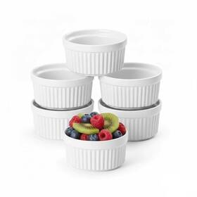 3 Ducks Ramekins09 Ceramic Ramekins 8 Oz White Set Of 6 Oven Microwave And Dishwasher Safe Porc