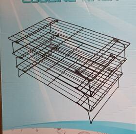 3986 3 Tier Cooling Rack Set Of For Baking 16 Inch X 10 Stackable Collapsible Nonstick