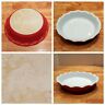 3162 Emile Henry France Red Scalloped Ruffled Pie Plate