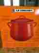 4.3l Le Creuset 4.5 Qt Stoneware Flame In Color Large Lidded Bean Pot New Box