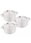 40511-423 Staub Ceramic Round Mini Cocotte Set Qt White Nwt