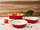 43851 Red Bakeware Set Baker Pie Dish Baking Casserole 7110105243851