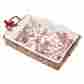 4801013 Mud Pie Holly Collection Toile Baker In Willow Basket 718540360781