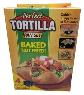 2042267mpn 5 Star Super Deals Tortilla Pan Bowl Non Stick Taco Shell Maker - Large Steel 4pc Set
