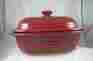 5132 Pampered Chef Great Used Deep Covered Baker W Lid 3.1 Qt Stoneware Cranberry