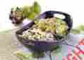 53047 Rachael Ray Divided Cocktail Food Serving Bowl Handle Dish Oven Baking Stoneware