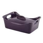 0511537 58410 Rachael Ray Bakeware 3.5 Quart Covered Stoneware Rectangle Lasagna Dish Purple 0511537 58410 Rachael Ray Bakeware 3.5 Quart Covered Stoneware Rectangle Lasagna Dish Purple