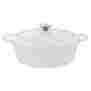 6180mb La Cuisine Lc Pro Oval 4.75 Qt Cast Iron Casserole White 813254020966