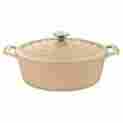 6185mb La Cuisine Lc Pro Oval 4.75 Qt Cast Iron Casserole Cream 813254020973