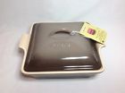 630870102957 Square Casserole Dish With Le Creuset Stoneware 2.5 Qt Lid Black Brown Nib