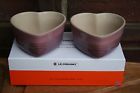 630870177221 Le Creuset Heart Ramekin Mauve Pink 10.2 Oz Set Of 2 Stoneware Rare W Gift Box