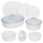 64958 Corningware White Bakeware Set Glass