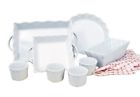 670 Cook Pro Inc White Ceramic Ruffled Bakeware Set 735343025877 670 Cook Pro Inc White Ceramic Ruffled Bakeware Set 735343025877