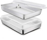 711181881004 Pack Stainless Steel Baking Pan With Clear Lid
