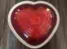 744201 Le Creuset Covered Heart Dish 2.5 Qt Red Casserole Baker Stoneware Vtg Fall