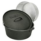 7460 Bayou Classic Black 20 Qt Dutch Oven Cast Iron Huge Steamer Basket Safe New 0743541122755 7460 Bayou Classic Black 20 Qt Dutch Oven Cast Iron Huge Steamer Basket Safe New 0743541122755