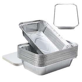 8 X6 X1.6 Aluminum Pans Foil With Lids Disposable Co