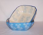 804845 Temptations Floral Lace Winter Blue Cereal Salad Soup Bowls