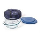82460obl5  Anchor Hocking Sculpted Baking Dish With Slate Blue 735343642050