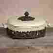 90781 Gg Collection Covered Casserole With Metal Base Cream 90781 Gg Collection Covered Casserole With Metal Base Cream