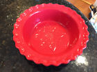 93-pd13pon Chantal Pie Baking Dish Cups Scalloped Edge Red Poinsetta Flower