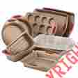 994849 Rachael Ray Nonstick Bakeware Set Cake Cookie Muffin Oven Baking Pan Red 10 Piece Rachel 717109994849