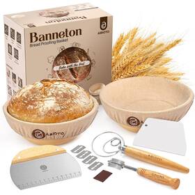 Abioto 850031614024 2 9-inch Round Proofing Baskets For Sourdough Bread Baking And Supplies A Co