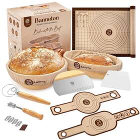 Bbk-9r10o-e Abioto 9 Inch Round And 10 Oval Banneton Bread Proofing Baskets Sourdough Bak