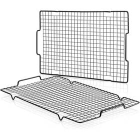 Adrinfly 744759780881 Cooling Rack 2-piece Black Nonstick Baking With Handle Fits Half Sheet Pan